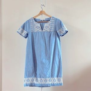 Madewell Embroidered Denim Dress